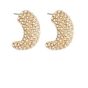 Wide Pave Crystal Hoops